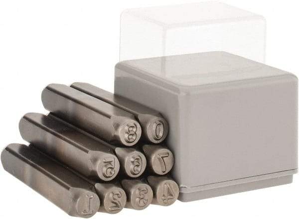 C.H. Hanson - 9 Piece, 1/4" Character Steel Stamp Set - Figures, Heavy Duty - Americas Tooling