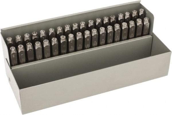 C.H. Hanson - 36 Piece, 3/16" Character Steel Stamp Set - Letters & Figures, Heavy Duty - Americas Tooling