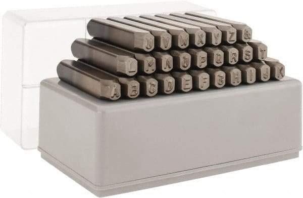 C.H. Hanson - 27 Piece, 3/16" Character Steel Stamp Set - Letters, Reverse - Americas Tooling