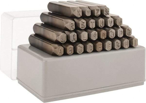 C.H. Hanson - 27 Piece, 1/4" Character Steel Stamp Set - Letters, Reverse - Americas Tooling