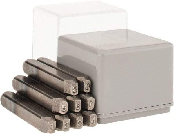 C.H. Hanson - 9 Piece, 1/8" Character Steel Stamp Set - Figures, Reverse - Americas Tooling