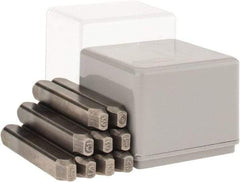 C.H. Hanson - 9 Piece, 1/8" Character Steel Stamp Set - Figures, Low Stress Round Face Dot - Americas Tooling