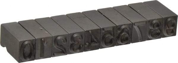 C.H. Hanson - 10 Piece, 3/8 Inch Character, Steel Type Set - No Character Capacity, 0-9 Content - Americas Tooling