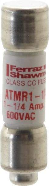 Ferraz Shawmut - 600 VAC/VDC, 1.25 Amp, Fast-Acting General Purpose Fuse - Clip Mount, 1-1/2" OAL, 100 at DC, 200 at AC kA Rating, 13/32" Diam - Americas Tooling