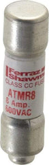 Ferraz Shawmut - 600 VAC/VDC, 8 Amp, Fast-Acting General Purpose Fuse - Clip Mount, 1-1/2" OAL, 100 at DC, 200 at AC kA Rating, 13/32" Diam - Americas Tooling