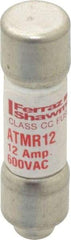 Ferraz Shawmut - 600 VAC/VDC, 12 Amp, Fast-Acting General Purpose Fuse - Clip Mount, 1-1/2" OAL, 100 at DC, 200 at AC kA Rating, 13/32" Diam - Americas Tooling