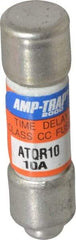 Ferraz Shawmut - 300 VDC, 600 VAC, 10 Amp, Time Delay General Purpose Fuse - Clip Mount, 1-1/2" OAL, 100 at DC, 200 at AC kA Rating, 13/32" Diam - Americas Tooling