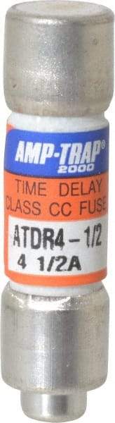 Ferraz Shawmut - 300 VDC, 600 VAC, 4.5 Amp, Time Delay General Purpose Fuse - Clip Mount, 1-1/2" OAL, 100 at DC, 200 at AC kA Rating, 13/32" Diam - Americas Tooling