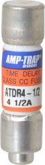 Ferraz Shawmut - 300 VDC, 600 VAC, 4.5 Amp, Time Delay General Purpose Fuse - Clip Mount, 1-1/2" OAL, 100 at DC, 200 at AC kA Rating, 13/32" Diam - Americas Tooling