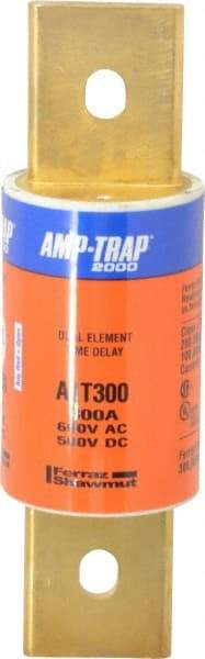 Ferraz Shawmut - 500 VDC, 600 VAC, 300 Amp, Time Delay General Purpose Fuse - Clip Mount, 7-1/8" OAL, 100 at DC, 200 at AC, 300 (Self-Certified) kA Rating, 2-1/8" Diam - Americas Tooling