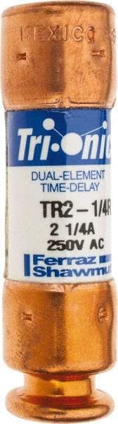 Ferraz Shawmut - 250 VAC/VDC, 2.25 Amp, Time Delay General Purpose Fuse - Clip Mount, 50.8mm OAL, 20 at DC, 200 at AC kA Rating, 9/16" Diam - Americas Tooling