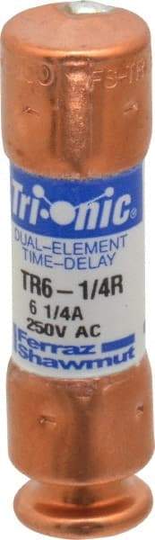 Ferraz Shawmut - 160 VDC, 250 VAC, 6.25 Amp, Time Delay General Purpose Fuse - Clip Mount, 50.8mm OAL, 20 at DC, 200 at AC kA Rating, 9/16" Diam - Americas Tooling