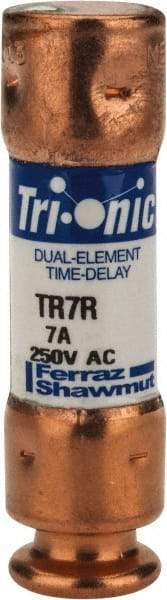 Ferraz Shawmut - 160 VDC, 250 VAC, 7 Amp, Time Delay General Purpose Fuse - Clip Mount, 50.8mm OAL, 20 at DC, 200 at AC kA Rating, 9/16" Diam - Americas Tooling