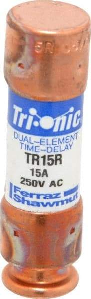 Ferraz Shawmut - 160 VDC, 250 VAC, 15 Amp, Time Delay General Purpose Fuse - Clip Mount, 50.8mm OAL, 20 at DC, 200 at AC kA Rating, 9/16" Diam - Americas Tooling