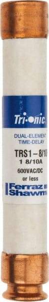 Ferraz Shawmut - 600 VAC/VDC, 1.8 Amp, Time Delay General Purpose Fuse - Clip Mount, 127mm OAL, 20 at DC, 200 at AC kA Rating, 13/16" Diam - Americas Tooling