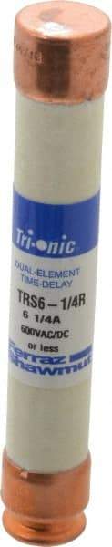 Ferraz Shawmut - 600 VAC/VDC, 6.25 Amp, Time Delay General Purpose Fuse - Clip Mount, 127mm OAL, 20 at DC, 200 at AC kA Rating, 13/16" Diam - Americas Tooling