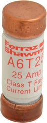 Ferraz Shawmut - 300 VDC, 600 VAC, 25 Amp, Fast-Acting General Purpose Fuse - Clip Mount, 1-1/2" OAL, 100 at DC, 200 at AC kA Rating, 9/16" Diam - Americas Tooling