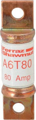 Ferraz Shawmut - 300 VDC & 600 VAC, 80 Amp, Fast-Acting General Purpose Fuse - Bolt-on Mount, 75mm OAL, 100 at DC, 200 at AC kA Rating, 13/16" Diam - Americas Tooling