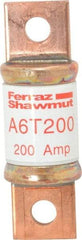 Ferraz Shawmut - 300 VDC, 600 VAC, 200 Amp, Fast-Acting General Purpose Fuse - Bolt-on Mount, 3-1/4" OAL, 100 at DC, 200 at AC kA Rating, 1-1/16" Diam - Americas Tooling