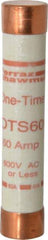 Ferraz Shawmut - 300 VDC, 600 VAC, 60 Amp, Fast-Acting General Purpose Fuse - Clip Mount, 5-1/2" OAL, 20 at DC, 50 at AC kA Rating, 1-1/16" Diam - Americas Tooling