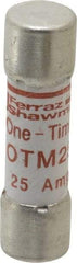 Ferraz Shawmut - 250 VAC, 25 Amp, Fast-Acting General Purpose Fuse - Clip Mount, 1-1/2" OAL, 10 at AC kA Rating, 13/32" Diam - Americas Tooling