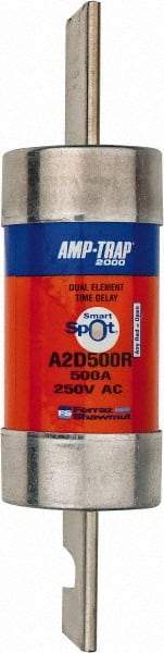 Ferraz Shawmut - 250 VAC/VDC, 500 Amp, Time Delay General Purpose Fuse - Clip Mount, 10-3/8" OAL, 100 at DC, 200 at AC kA Rating, 2-9/16" Diam - Americas Tooling