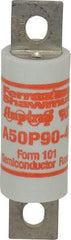 Ferraz Shawmut - 450 VDC, 500 VAC, 90 Amp, Fast-Acting Semiconductor/High Speed Fuse - Bolt-on Mount, 3-5/8" OAL, 100 at AC, 79 at DC kA Rating, 1" Diam - Americas Tooling