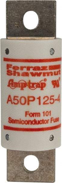 Ferraz Shawmut - 450 VDC, 500 VAC, 125 Amp, Fast-Acting Semiconductor/High Speed Fuse - Bolt-on Mount, 3-5/8" OAL, 100 at AC, 79 at DC kA Rating, 31mm Diam - Americas Tooling