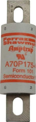 Ferraz Shawmut - 650 VDC, 700 VAC, 175 Amp, Fast-Acting Semiconductor/High Speed Fuse - Bolt-on Mount, 5-3/32" OAL, 100 at AC/DC kA Rating, 1-1/2" Diam - Americas Tooling