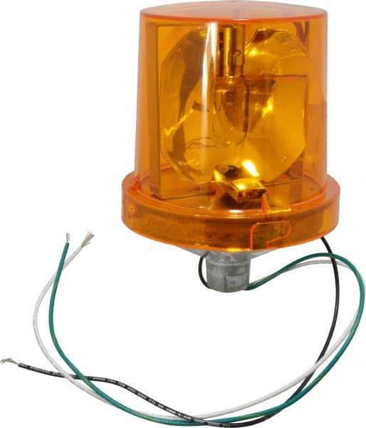 Federal Signal Corp - 4X NEMA Rated, 120 VAC, 0.22 Amp, 25 Watt, Rotating Beacon Incandescent Light - 1/2 Inch Mounted Size x Pipe Mounted, 7-1/4 Inch High, 5-1/2 Inch Diameter, 90 Flashes per min, Includes Lamp - Americas Tooling