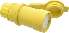 Hubbell Wiring Device-Kellems - 125 VAC, 15 Amp, 5-15R NEMA, Straight, Self Grounding, Commercial Grade Connector - 2 Pole, 3 Wire, 1 Phase, 1/2 hp, Thermoplastic, Yellow - Americas Tooling