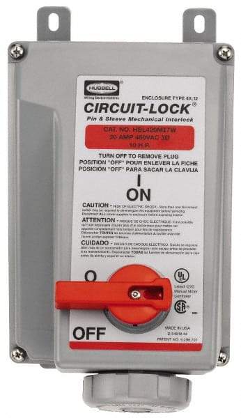 Hubbell Wiring Device-Kellems - 3 Phase, 600 VAC, 60 Amp, 40 hp, 4 Pin Configuration, Interlock Receptacle - 3 Poles, IEC 60309, Black - Americas Tooling