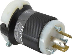 Hubbell Wiring Device-Kellems - 125/250 VAC, 20 Amp, NonNEMA Configuration, Industrial Grade, Ungrounded Plug - 1 Phase, 3 Poles, IP20, 0.36 to 0.93 Inch Cord Diameter - Americas Tooling