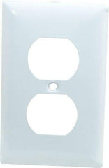 Hubbell Wiring Device-Kellems - 1 Gang, Outlet Wall Plate - Duplex Outlet, Metallic, Aluminum - Americas Tooling