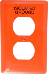 Hubbell Wiring Device-Kellems - 1 Gang, 4-1/2 Inch Long x 2.78 Inch Wide, Standard Outlet Wall Plate - Duplex Outlet, Orange, Nylon - Americas Tooling