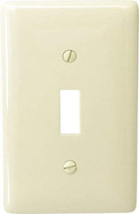 Hubbell Wiring Device-Kellems - 1 Gang, 4-1/2 Inch Long x 2.78 Inch Wide, Standard Switch Plate - Toggle Switch, Ivory, Nylon - Americas Tooling