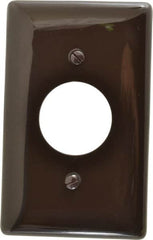 Hubbell Wiring Device-Kellems - 1 Gang, 4-1/2 Inch Long x 2.78 Inch Wide, Standard Outlet Wall Plate - Single Outlet, Brown, Nylon - Americas Tooling