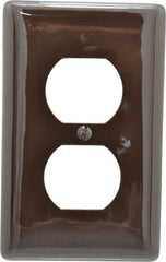 Hubbell Wiring Device-Kellems - 1 Gang, 4-1/2 Inch Long x 2.78 Inch Wide, Standard Outlet Wall Plate - Duplex Outlet, Brown, Nylon - Americas Tooling