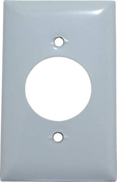 Hubbell Wiring Device-Kellems - 1 Gang, 4-1/2 Inch Long x 2.78 Inch Wide, Standard Outlet Wall Plate - Single Outlet, Metallic, Stainless Steel - Americas Tooling