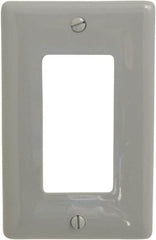 Hubbell Wiring Device-Kellems - 1 Gang, 4-1/2 Inch Long x 2.87 Inch Wide, Standard Outlet Wall Plate - Single Outlet, Gray, Nylon - Americas Tooling