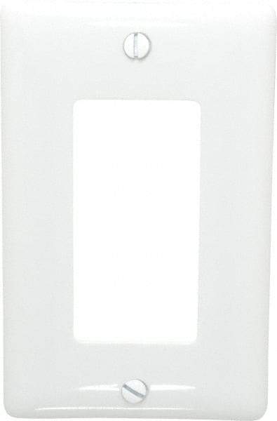 Hubbell Wiring Device-Kellems - 1 Gang, 4-1/2 Inch Long x 2.78 Inch Wide, Standard Outlet Wall Plate - GFCI/Surge Receptacle, White, Nylon - Americas Tooling