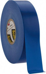 3M - 3/4" x 66', Blue Vinyl Electrical Tape - Series 35, 7 mil Thick, 1,250 V/mil Dielectric Strength, 17 Lb./Inch Tensile Strength - Americas Tooling