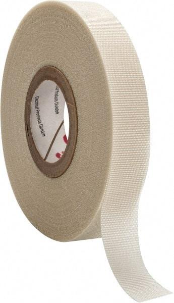 3M - 1/2" x 66', White Glass Cloth Electrical Tape - Series 69, 7 mil Thick, 180 Lb./Inch Tensile Strength - Americas Tooling