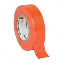 3M - 1/2" x 20', Orange Vinyl Electrical Tape - Series 35, 7 mil Thick, 1,250 V/mil Dielectric Strength, 17 Lb./Inch Tensile Strength - Americas Tooling