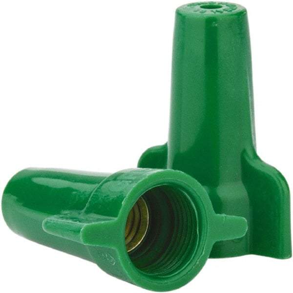 Ideal - 2, 14 to 4, 12 AWG, 600 Volt, Flame Retardant, Wing Twist on Wire Connector - Green, 221°F - Americas Tooling