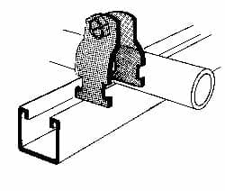 Thomas & Betts - 1-7/8" Pipe, 12 Gauge" Pipe or Tube Clamp - Gold Galvanized, 1,000 Lb Capacity - Americas Tooling