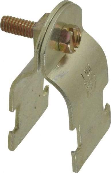 Thomas & Betts - 1" Pipe, 14 Gauge" Pipe or Tube Clamp - Gold Galvanized, 1,000 Lb Capacity - Americas Tooling