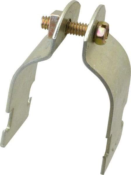 Thomas & Betts - 1-1/2" Pipe, 14 Gauge" Pipe or Tube Clamp - Gold Galvanized, 1,000 Lb Capacity - Americas Tooling