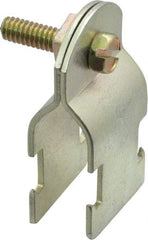 Thomas & Betts - 1/2" Pipe, 14 Gauge" Pipe or Conduit Clamp - Gold Galvanized, Rigid & IMC Conduit - Americas Tooling