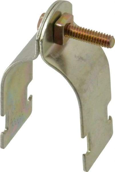 Thomas & Betts - 1-1/4" Pipe, 14 Gauge" Pipe or Conduit Clamp - Gold Galvanized, Rigid & IMC Conduit - Americas Tooling